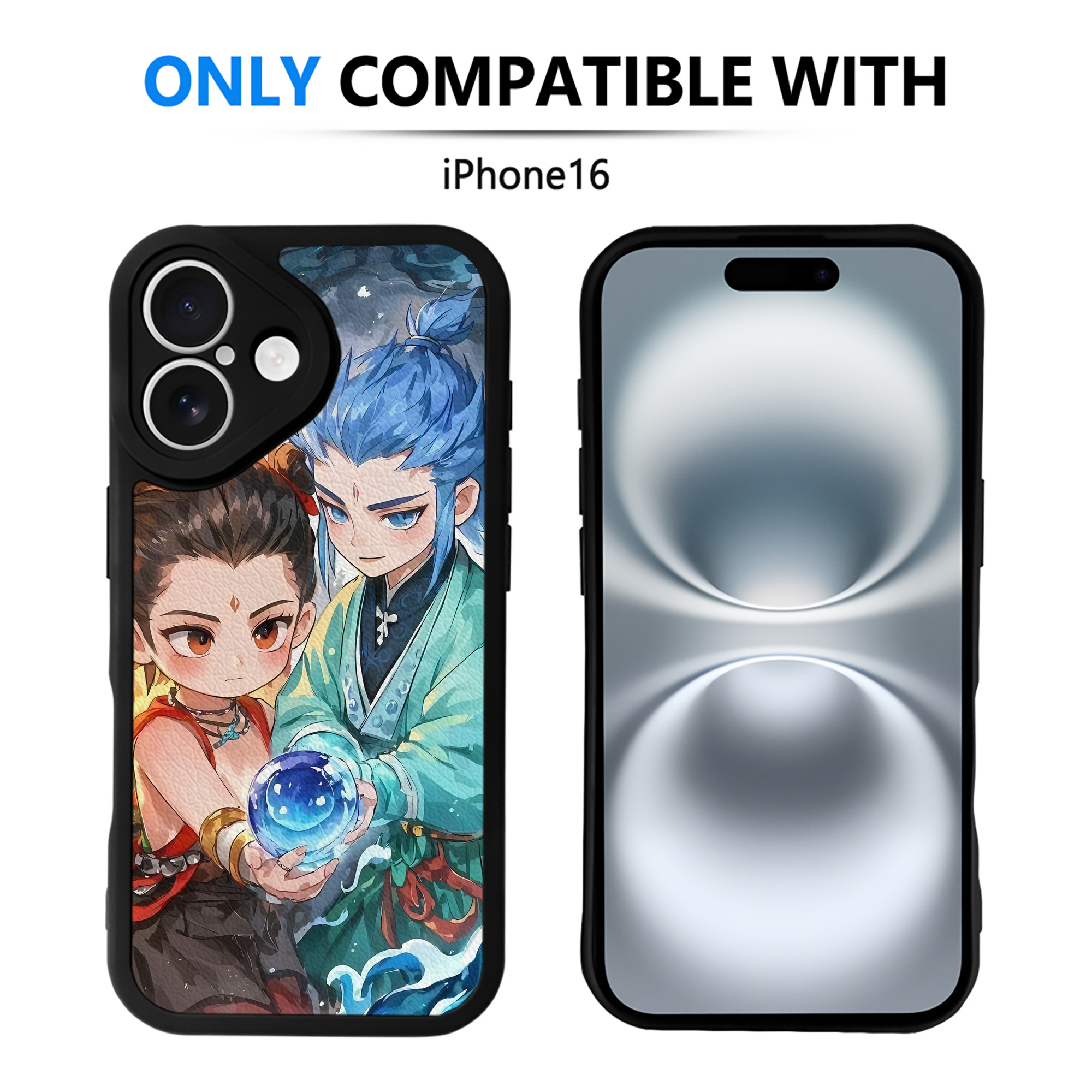 （画像用） Ne Zha 2 ナタ 魔童の大暴れ 【iPhone 16シリーズ対応】シリコンスマホケース（レザー調） 材質：シリコン